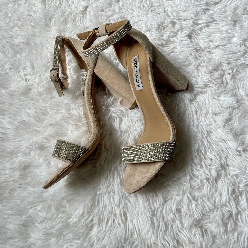 Steve Madden Sparkly Pink/Nude Heels Suede